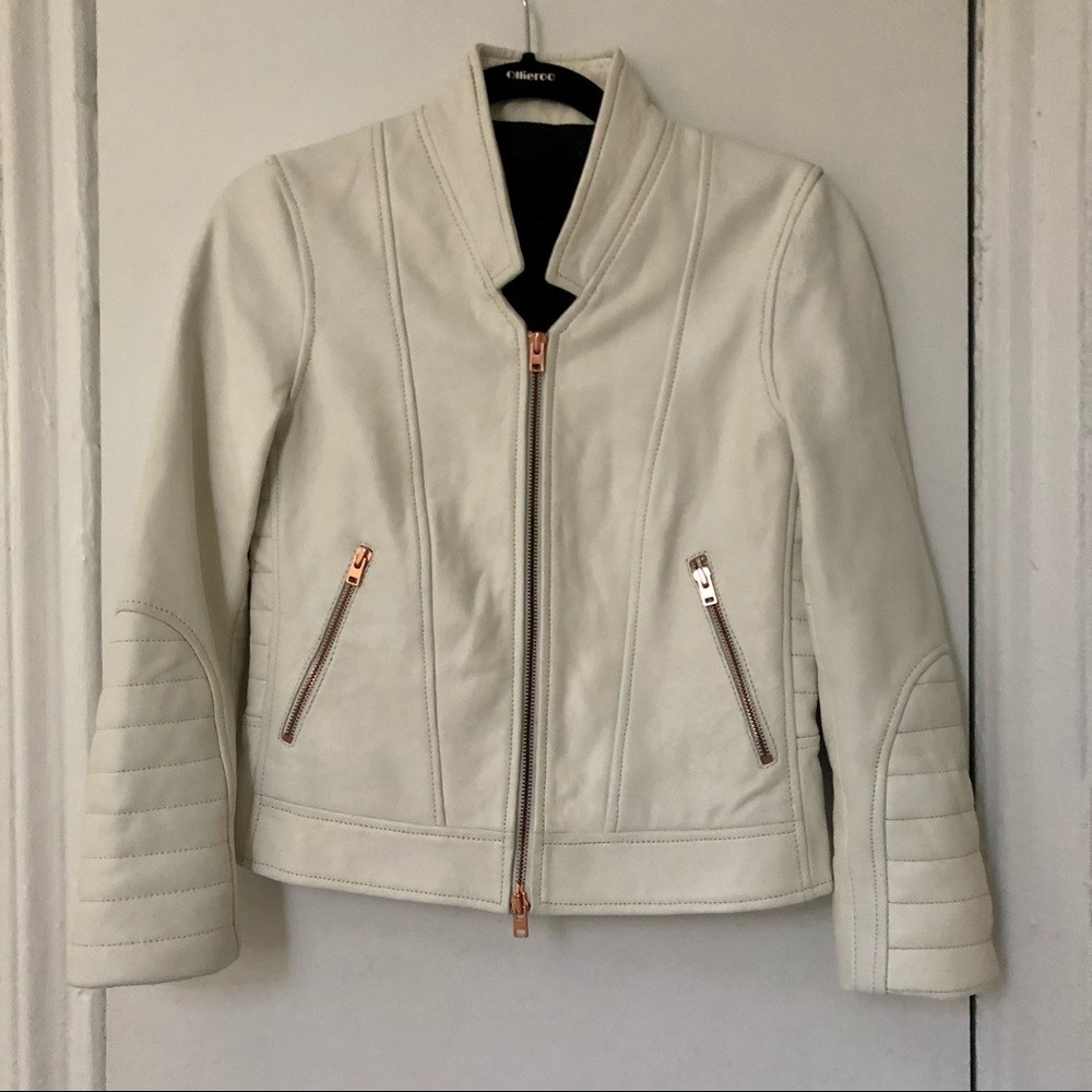 Sold—JCrew Collection Standing Collar Leather Jacket